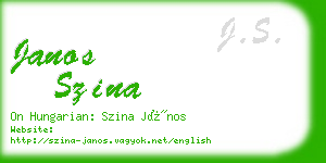 janos szina business card